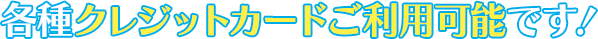 各種クレジットカードご利用可能です！